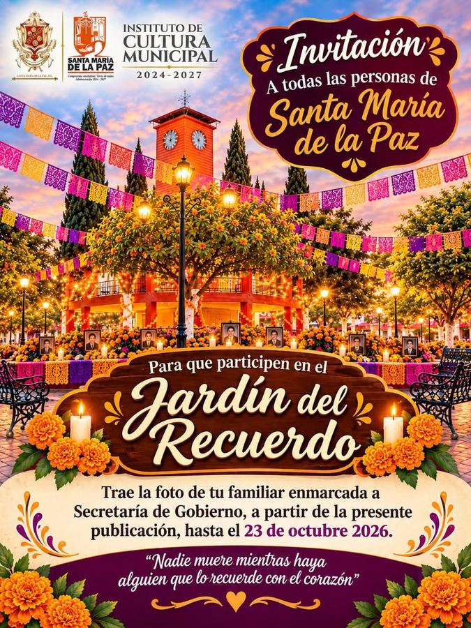 Cartel de invitación al Jardín del Recuerdo